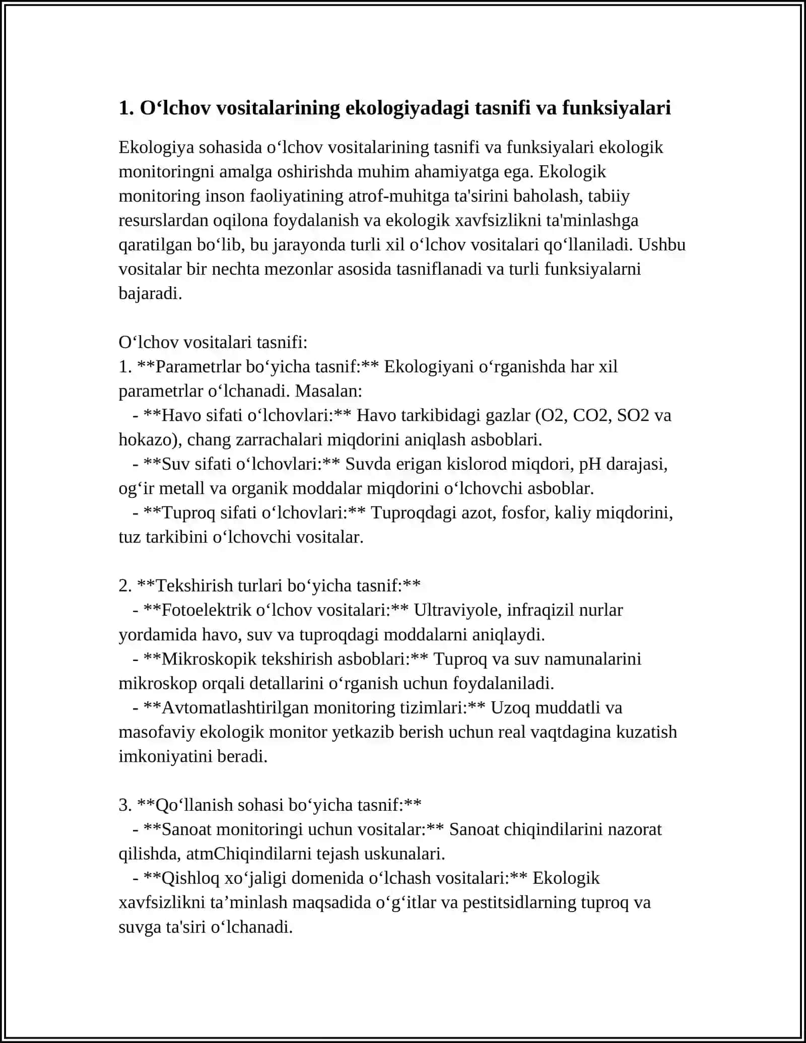 EKOLOGIYA SOHASIDAGI OLCHOV VOSITALARINING XAREKTERIKASI 3