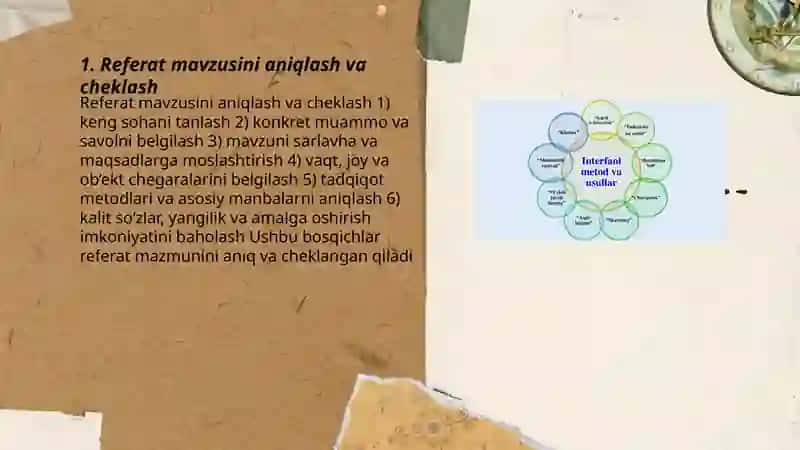 Referat bosma asar yoki qoʻlyozma mazmunining qisqacha tavsifi sifatida 3