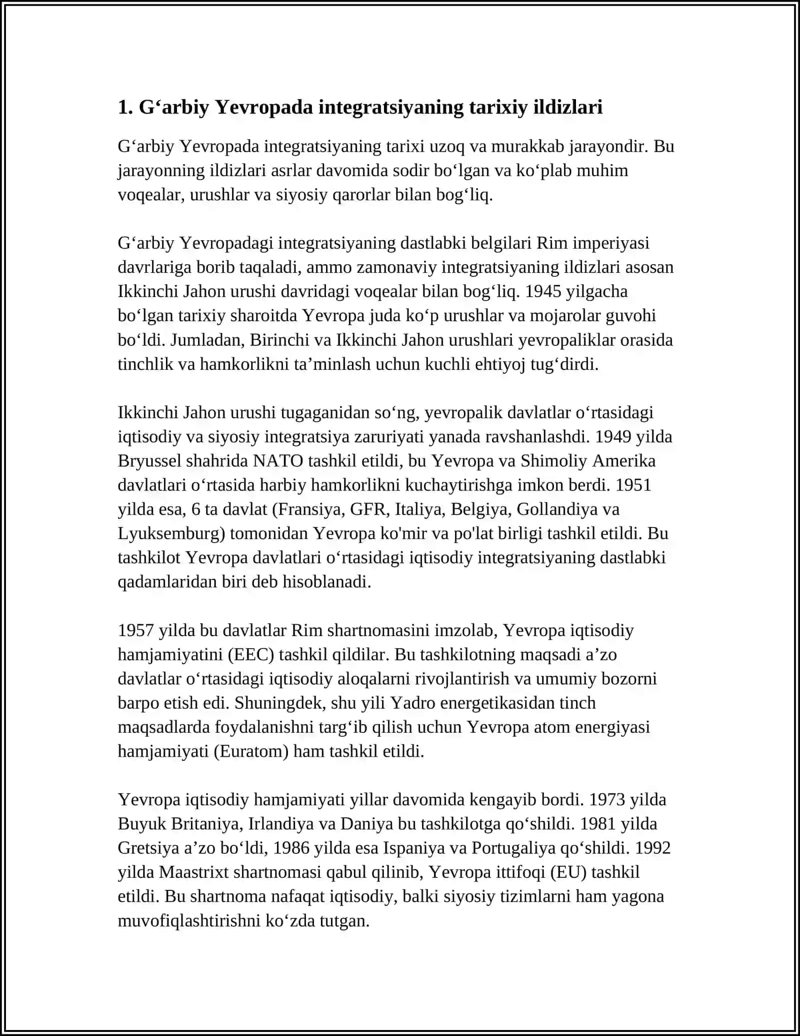 G‘ARBIY YEVROPADA INTEGRATSIYA JARAYONLARINING RIVOJLANISHI 3