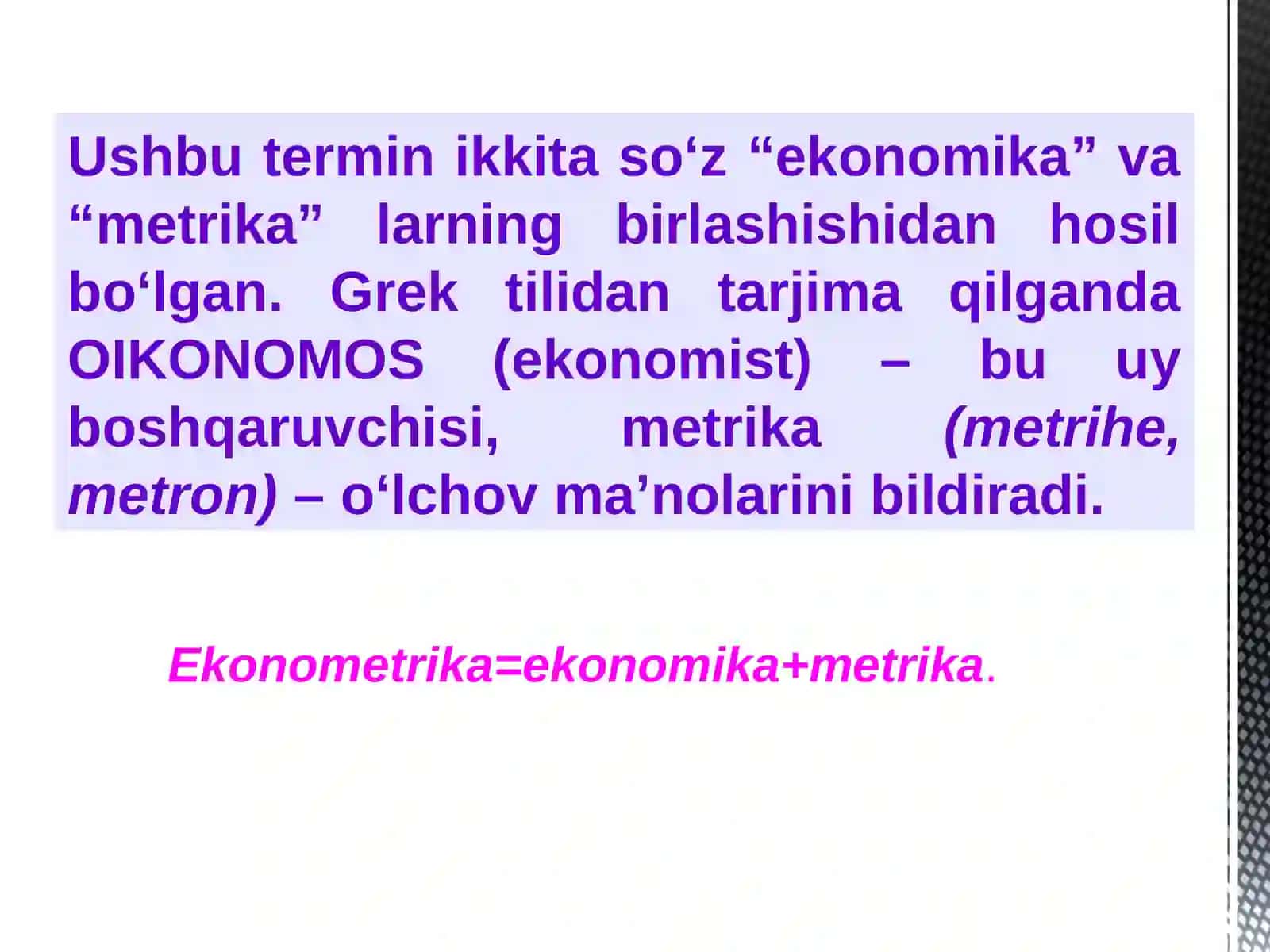 Ekonometrik modellashtirish asoslari 3
