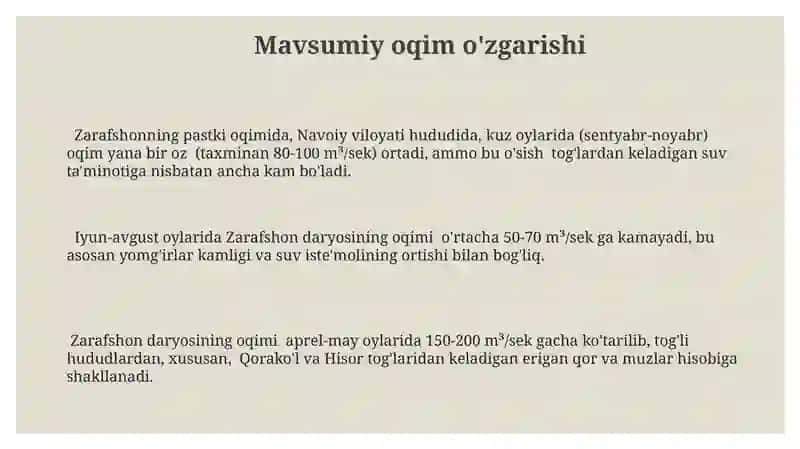 Zarafshon Daryosi Gidrologik Rejimi 3