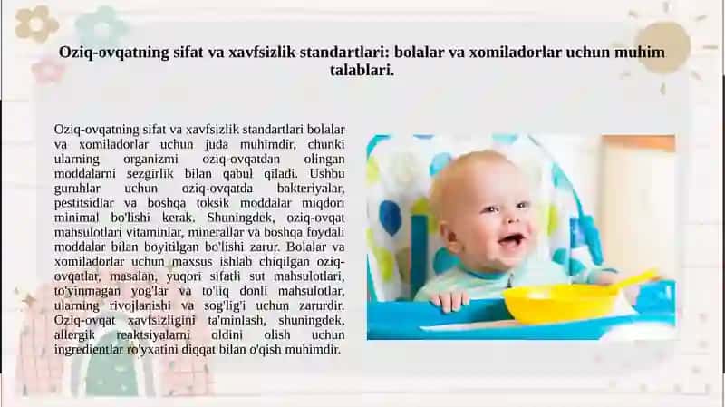 Oziq-ovqatning sifat va xavfsizlik standartlari 3
