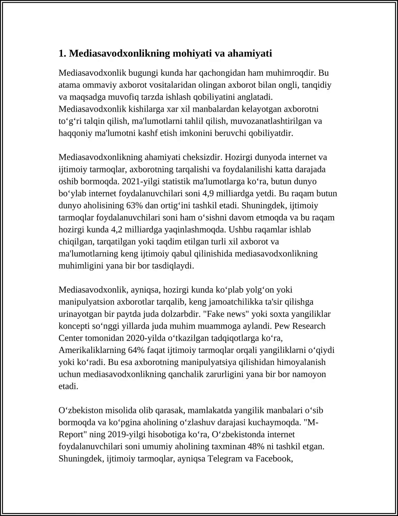 MEDIASAVODXONLIK VA AXBOROT MADANIYATI EVOLYUTSIYASI HAMDA JAMIYATDAGI AHAMIYATI 3