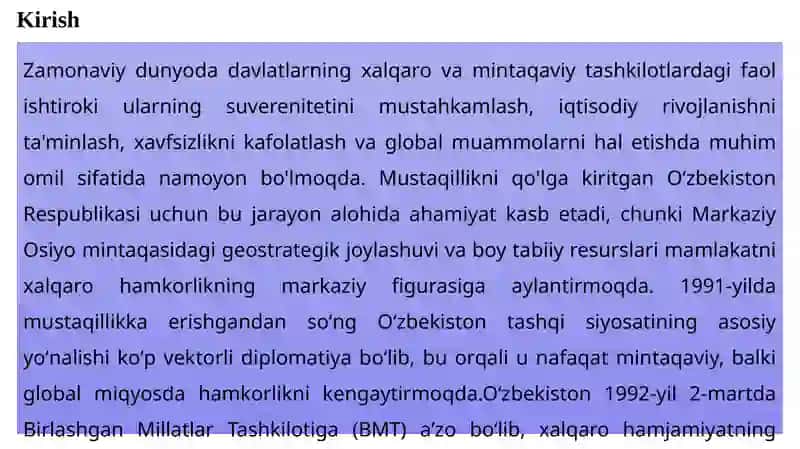 O‘zbekiston Respublikasining xalqaro va mintaqaviy tashkilotlarda ishtiroki 3