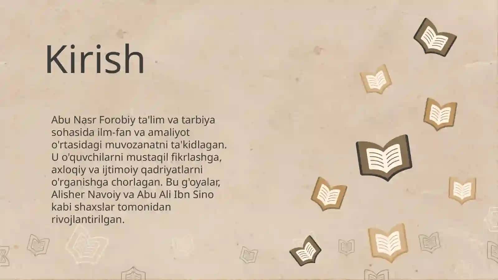 Abu nasr forobiyning pedagogik g'oyalari. Abu Ali Ibn Sino ta'lim tarbiya haqida 3