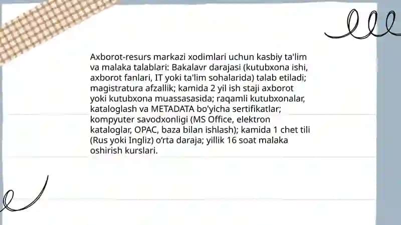 Kasbiy ta'lim va malaka talablari 3