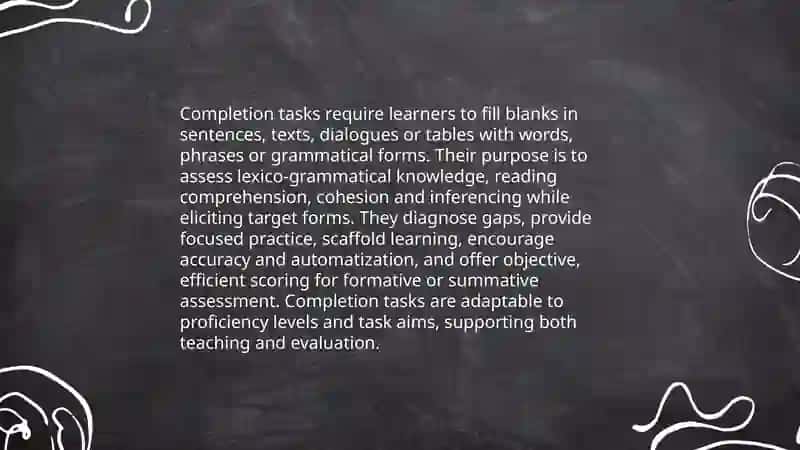 Tasks of completion 3