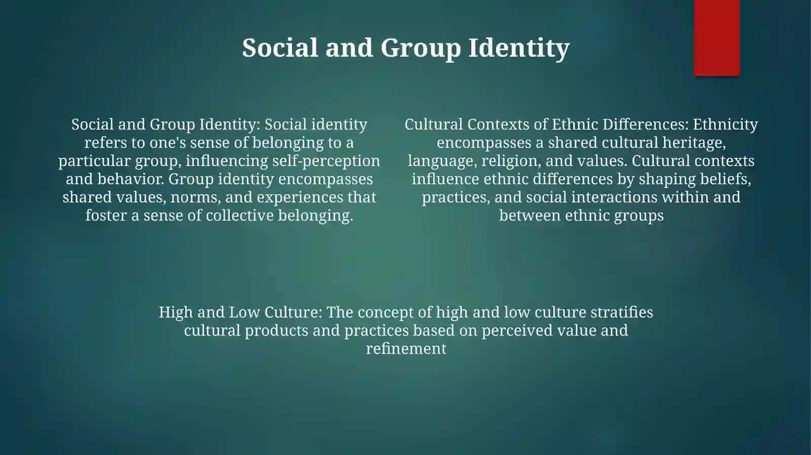 Cultural Contexts Of Ethnic Differences, High And Low Culture 3