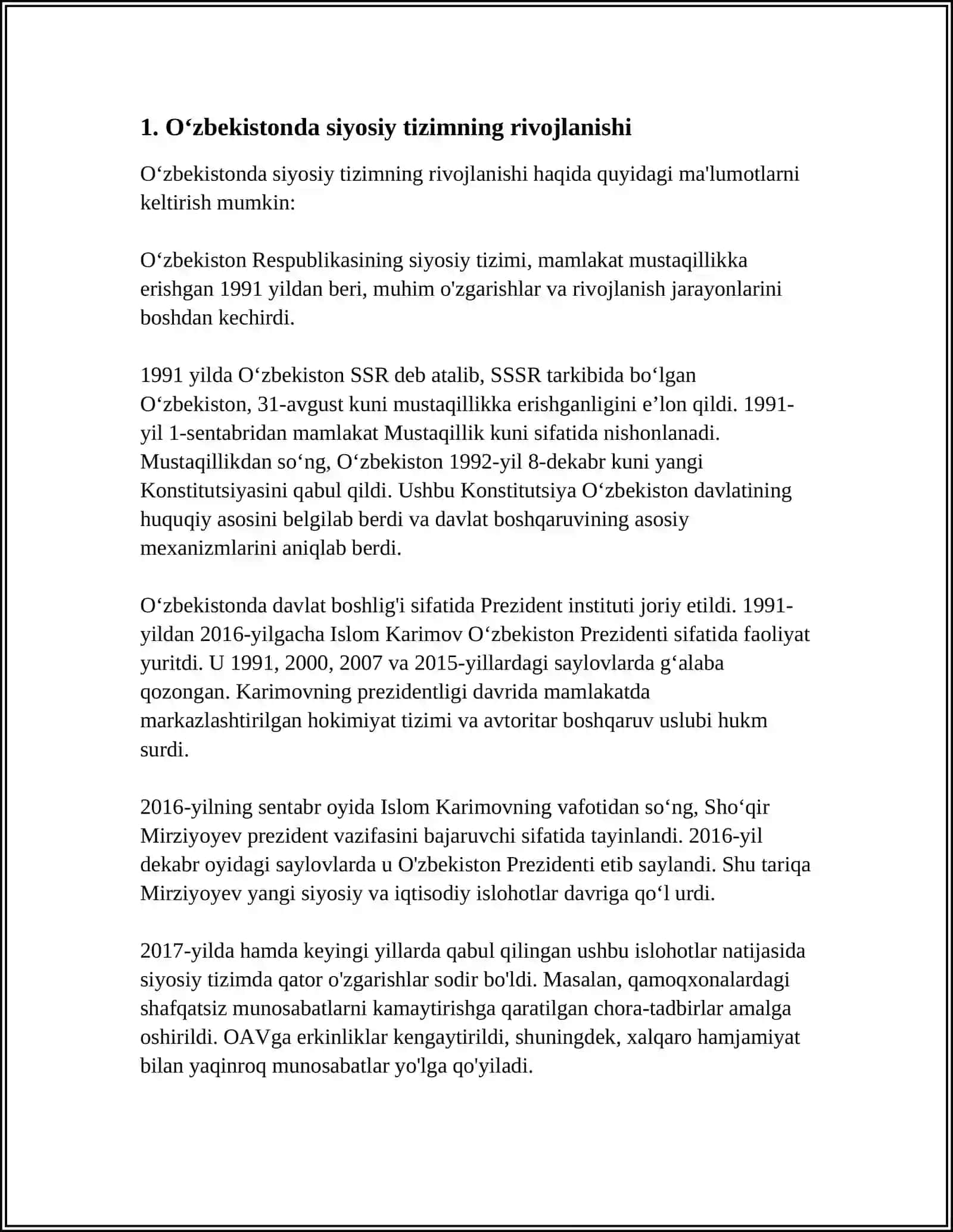 Oʻzbekistonda siyosiy iqtsodiy va madaniy aloqalar tarixi 3