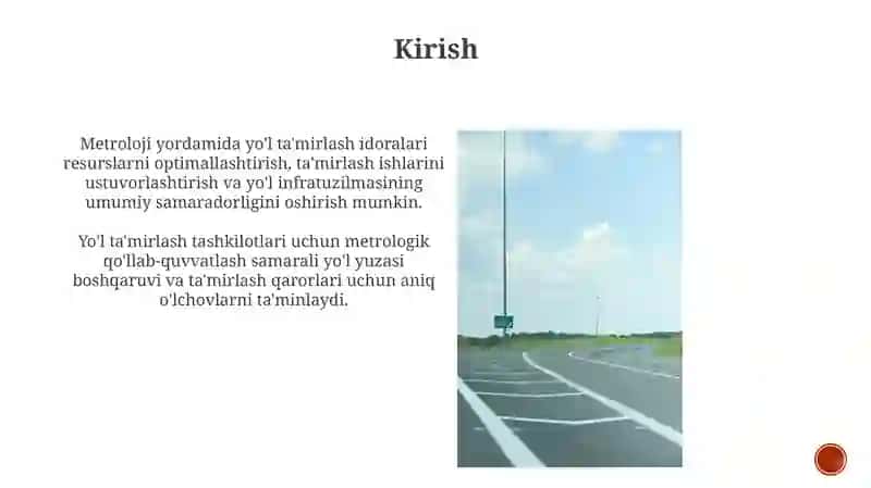 Avtomobil yoʻllarini ekspluatatsiya qilish tashkilotining metrologik taʼminoti 3