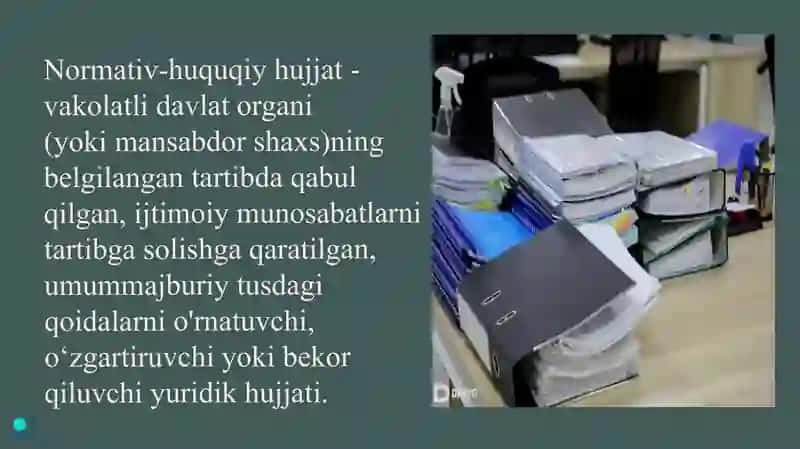 Normativ-huquqiy hujjat-huquqning manbasi 3