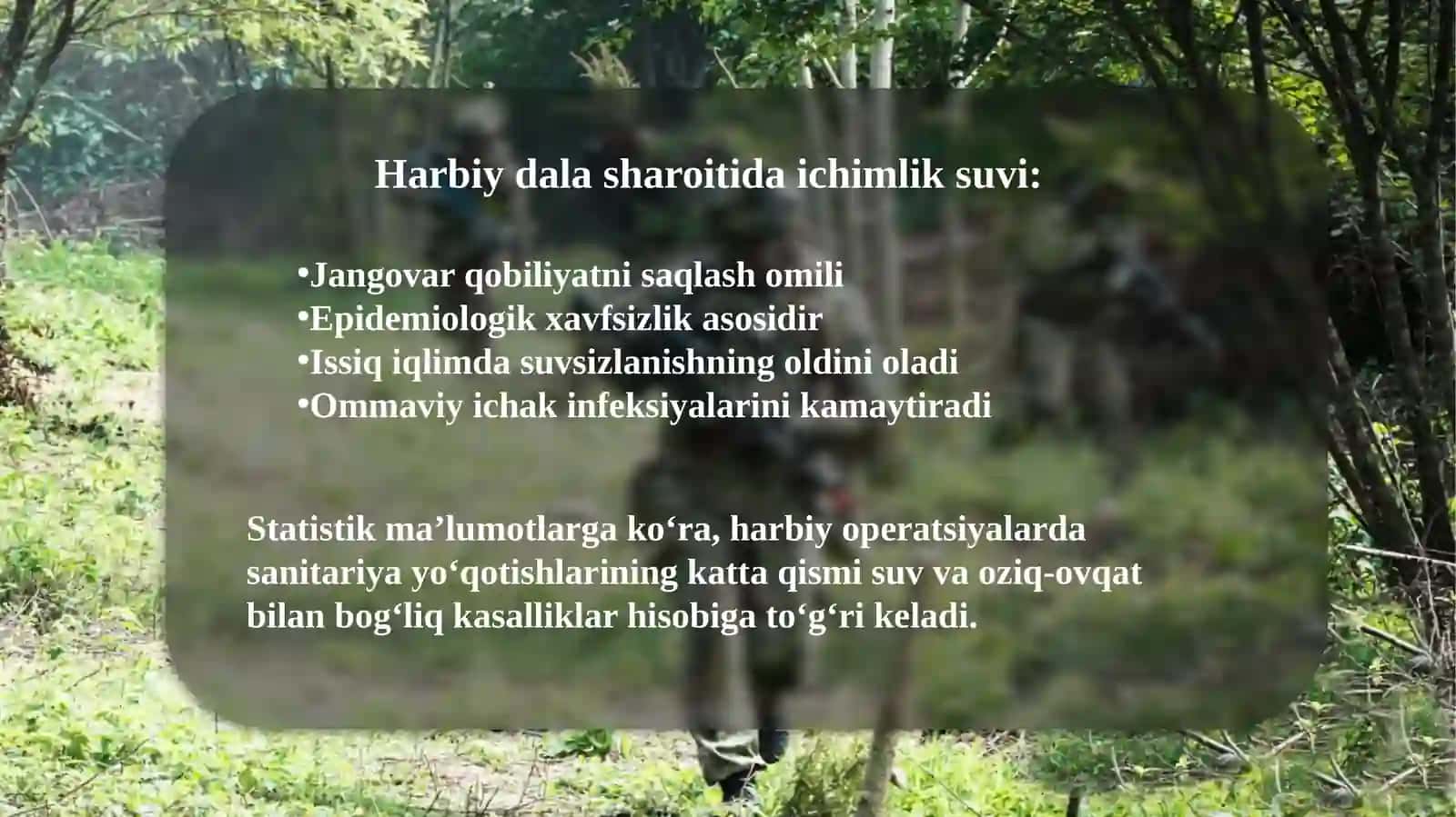 Harbiy dala sharoitida ichimlik suvi bilan ta’minlash 3