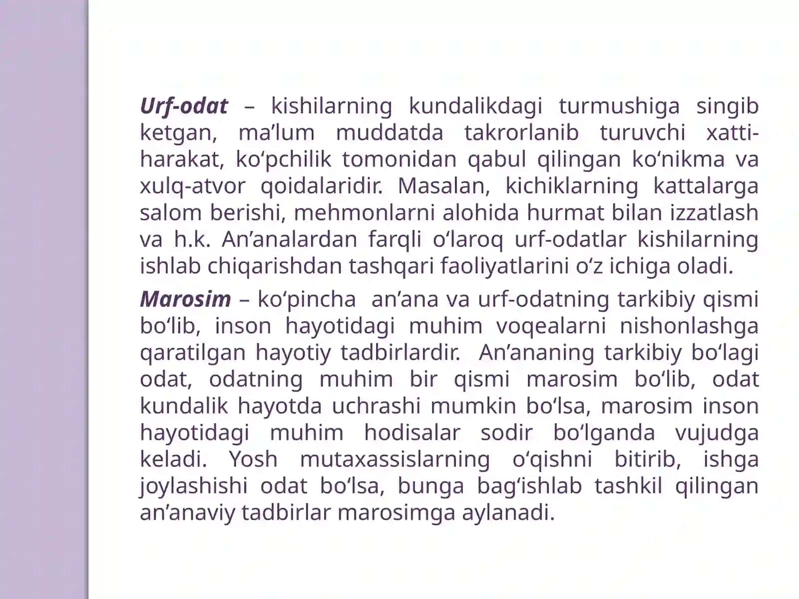 Prezentatsiya: Milliy qadriyatlar 3