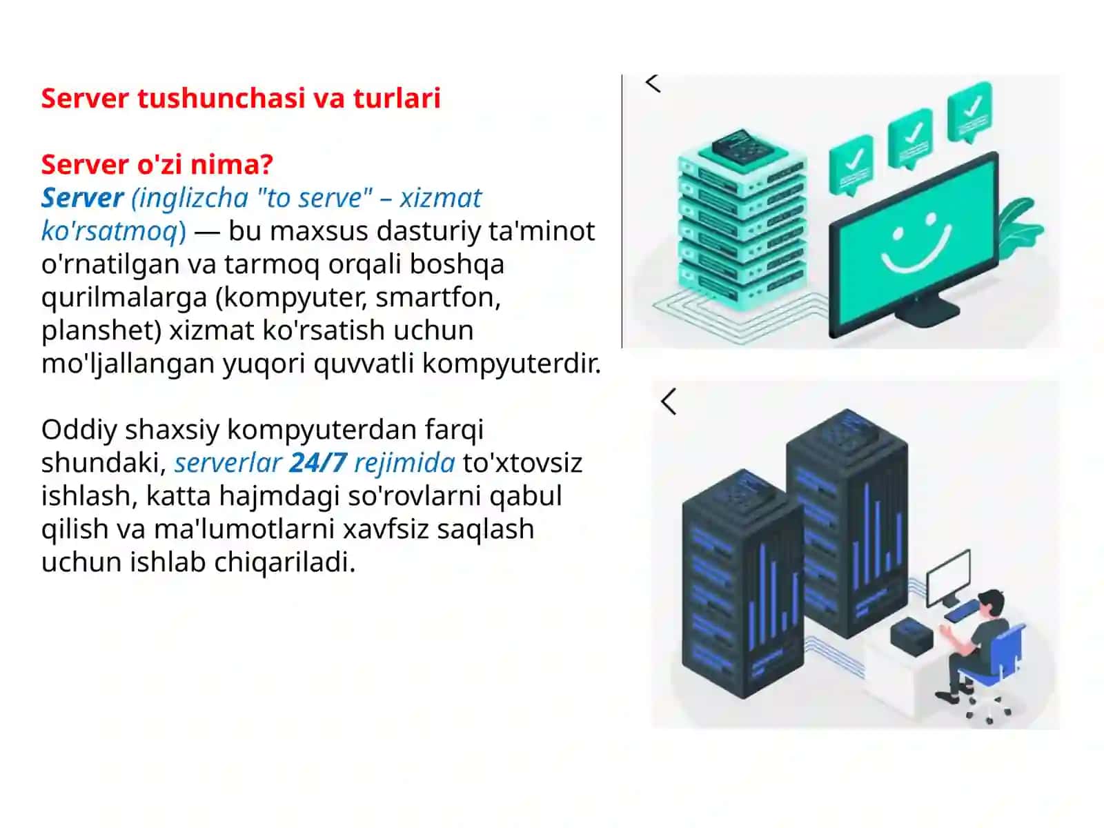 Serverlar va ma'lumotlar bazasini sozlash 3