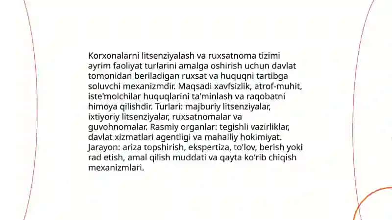 Korxonalarni litsenziyalash va ruxsatnoma tizimi 3