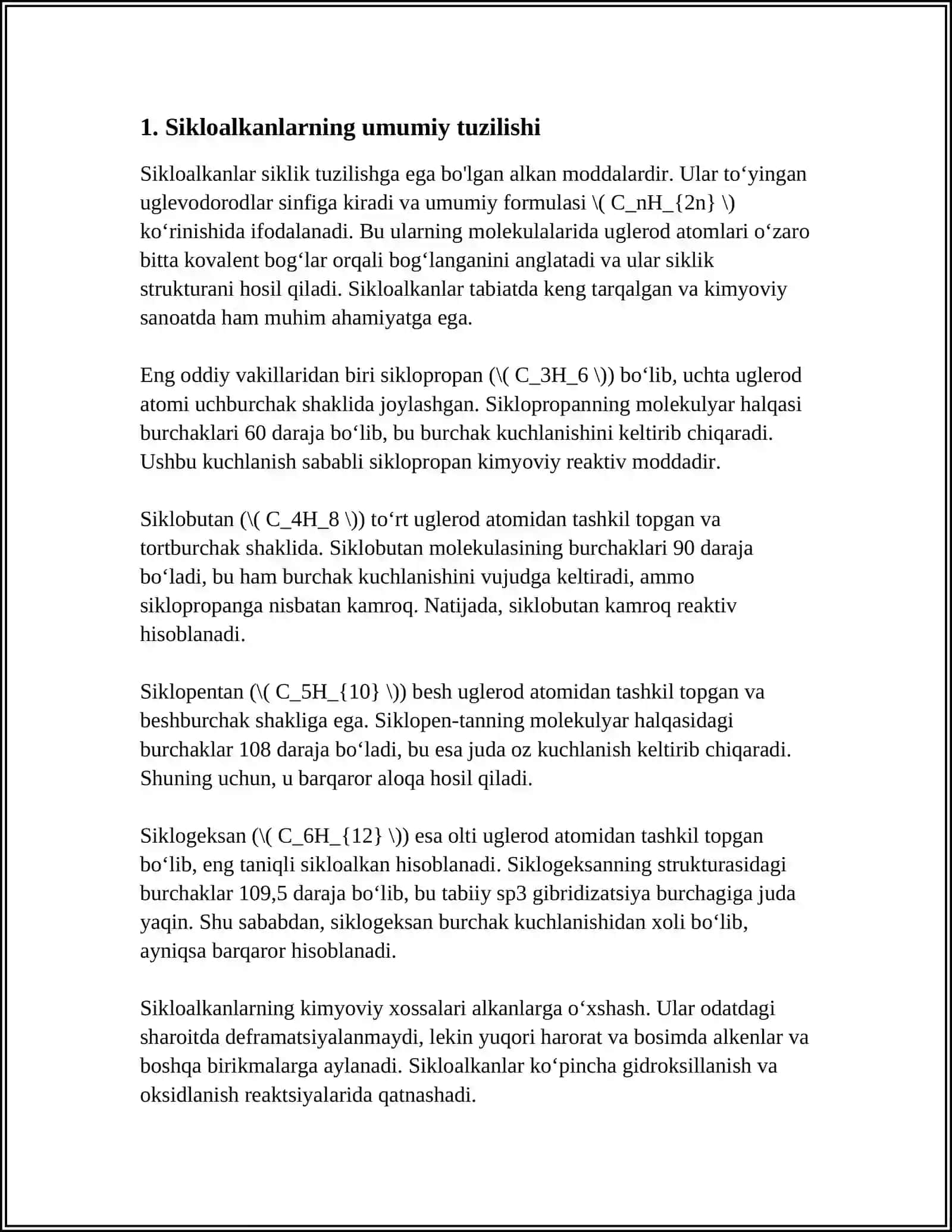 NEFT TARKIBIDAGI SIKLOALKANLARNING HOSSALARI 3