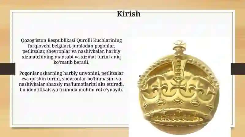 Qozogiston Respublikasi Qurolli kuchlar qoshinlarining farqlovchi nishonlari 3