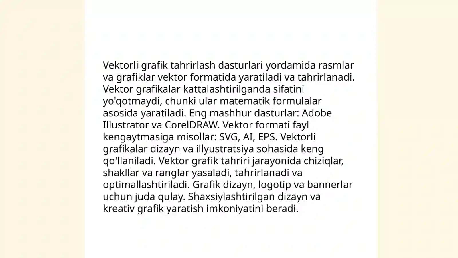 Raqamli tasvirlarni yaratish va qayta ishlash uchun asboblar to'plami ( Vektorli grafik muharriri) 3