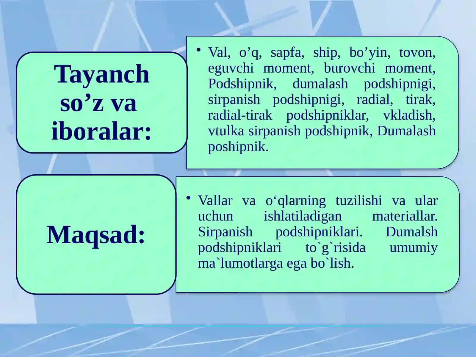 Vallar va o‘qlarning tuzilishi 3