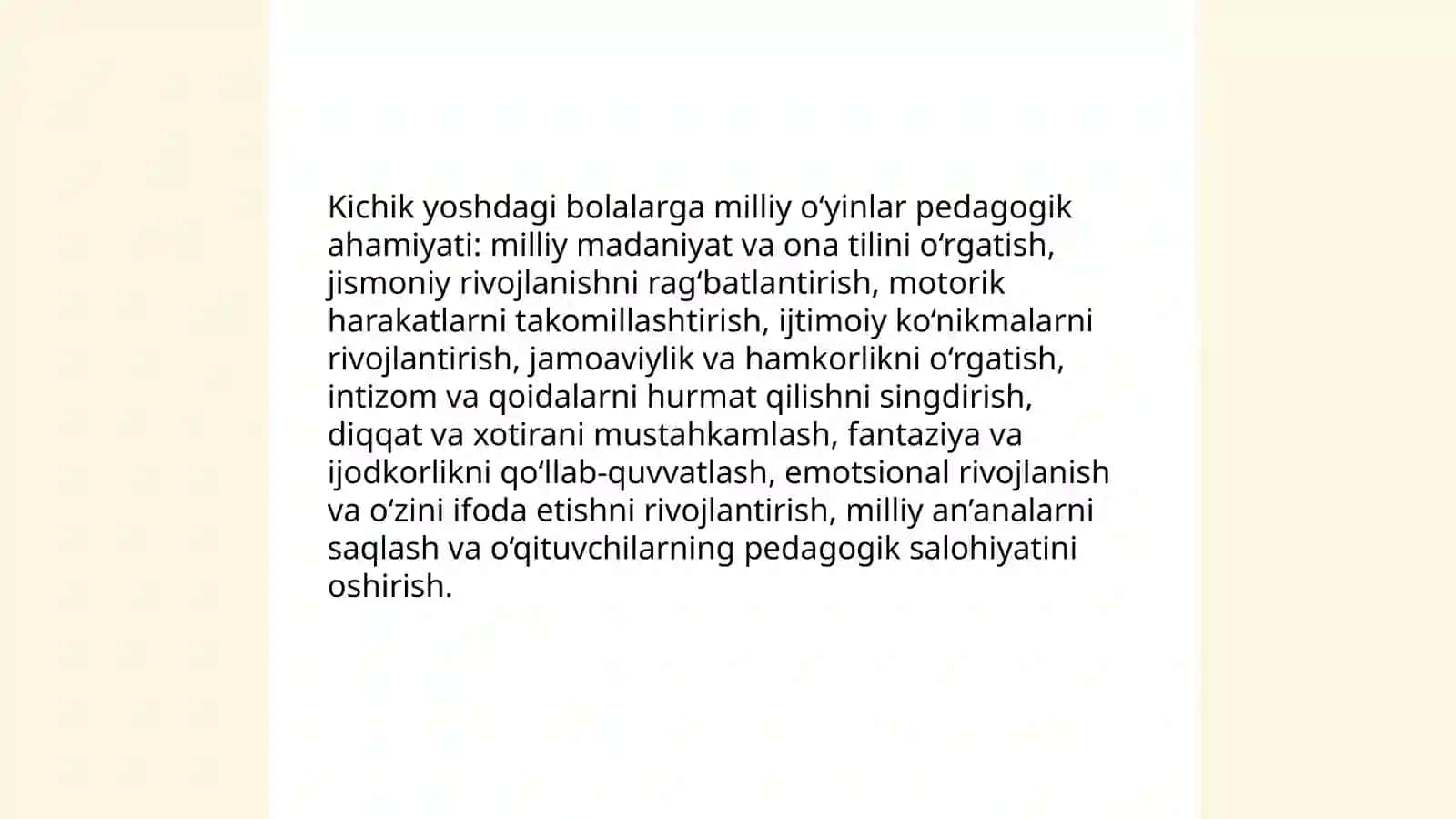 Kichik yoshdagi bolalarga beriladigan milliy va harakatli o‘yinlat 3