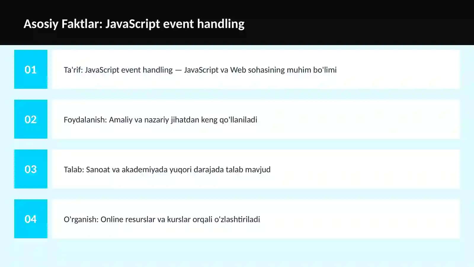 DASTURLASH | JAVASCRIPT VA WEB 3