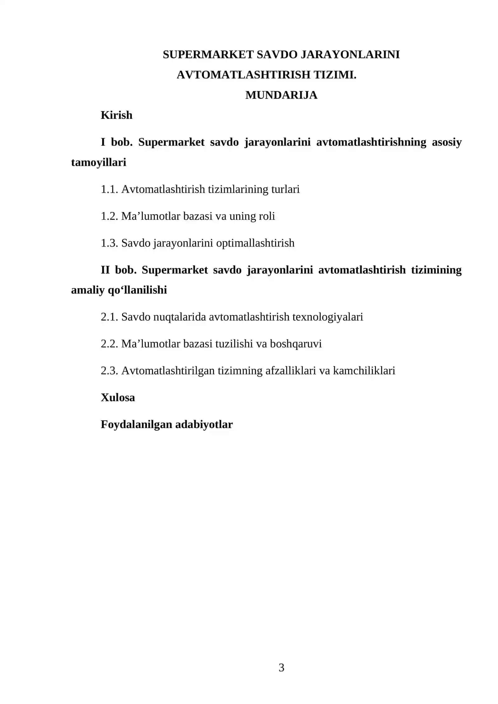 SUPERMARKET SAVDO JARAYONLARINI AVTOMATLASHTIRISH TIZIMI 3
