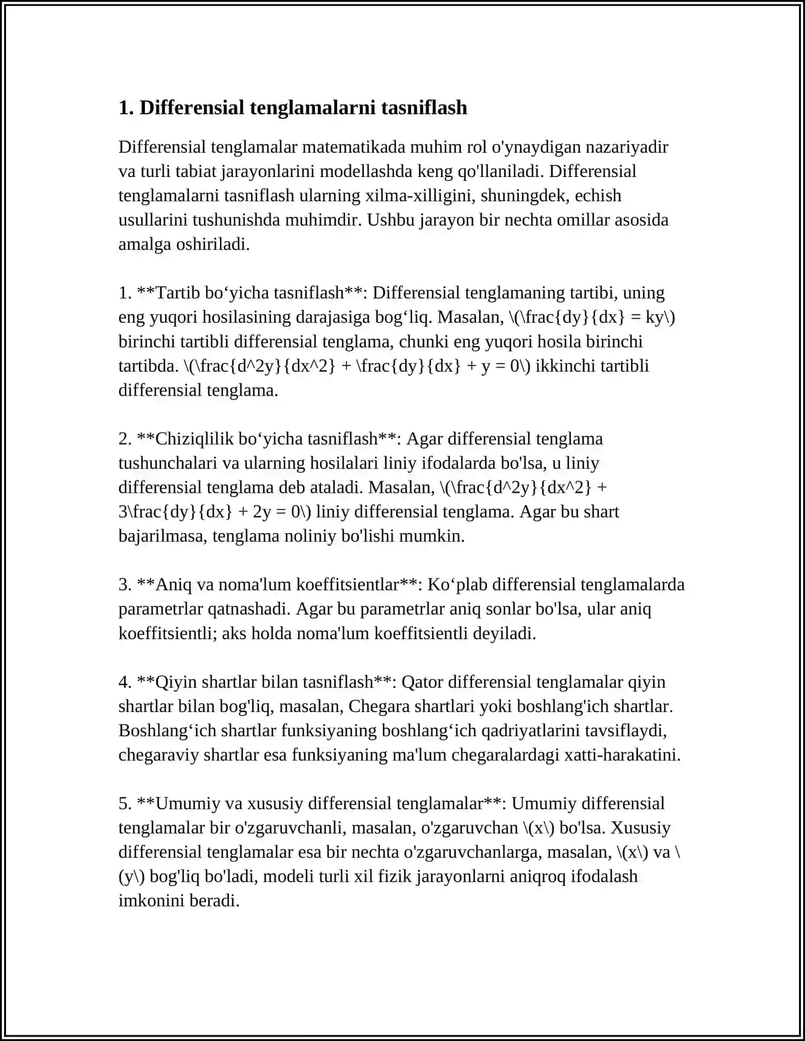 ODDIY DIFFERENTIAL EQUATIONS 3