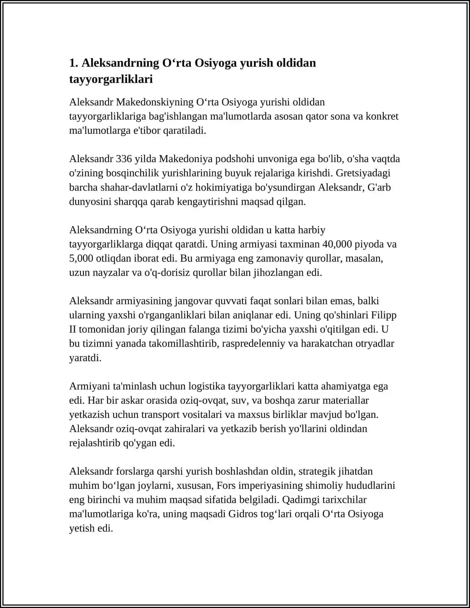 MAKEDONIYALIK ALEKSANDRNING OʻRTA OSIYOGA HARBIY YURISHLARI 3