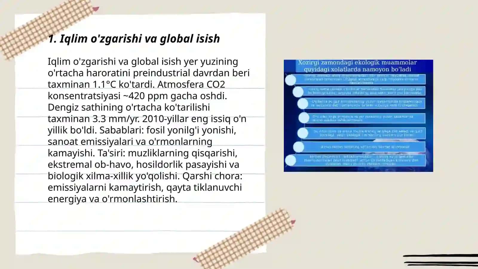 Gelabal ekalogik muammolar 3