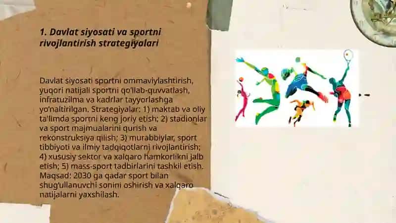 Davlat siyosati va sportni rivojlantirish strategiyalari 3