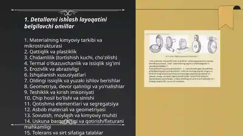 Detallarni ishlash layoqati va uni ta'minlash. Mexanik uzatmalar haqida 3