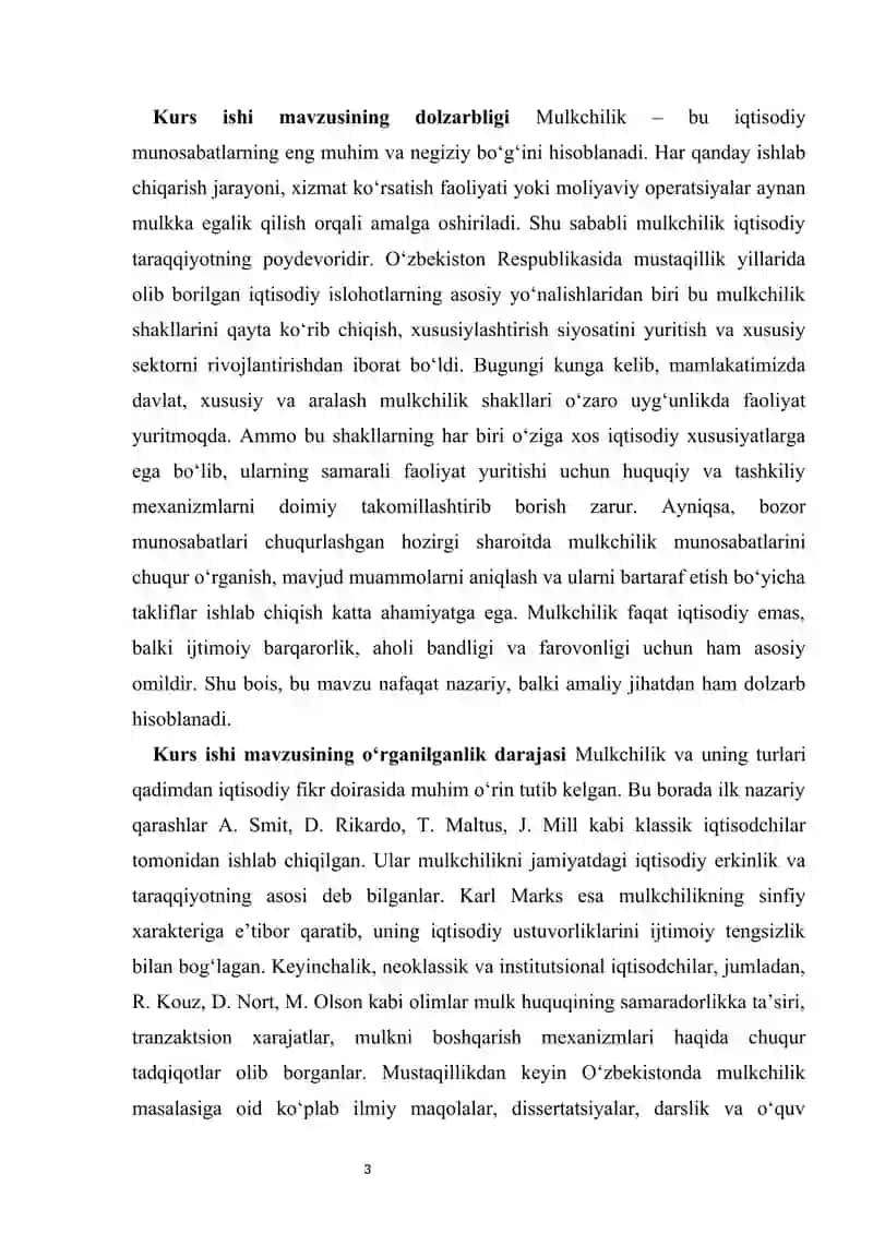 Mulkchilikning shakllari va ularning amal qilishi 3