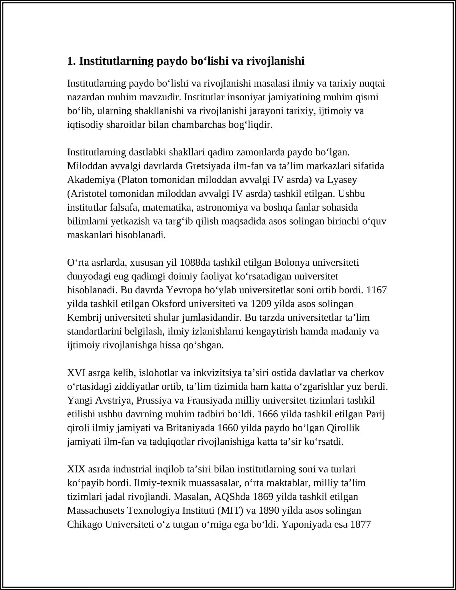 INSTITUTSIONALIZMNING ASOSIY NAZARIYALARI 3