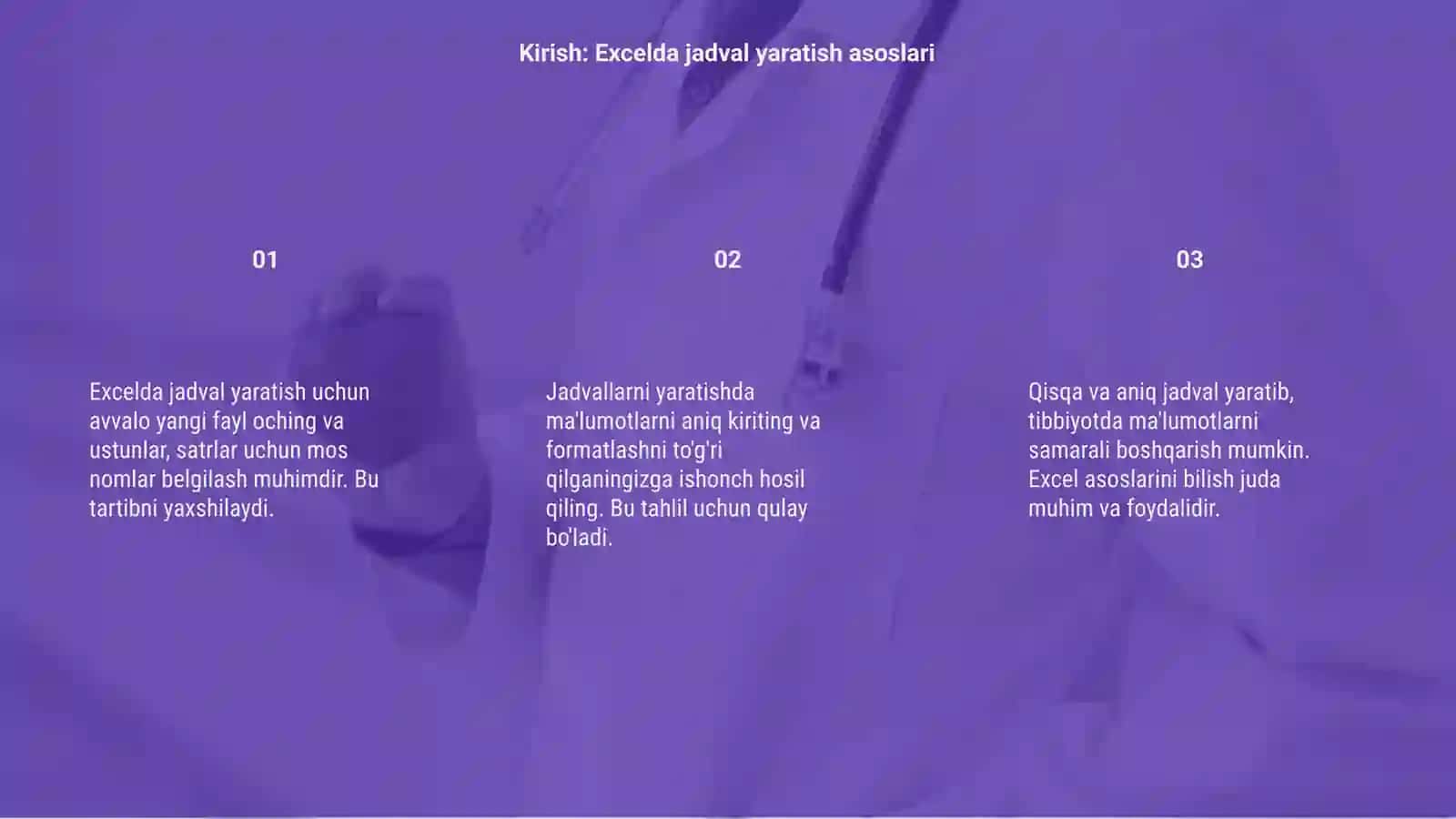 Excelda jadval yaratish 3