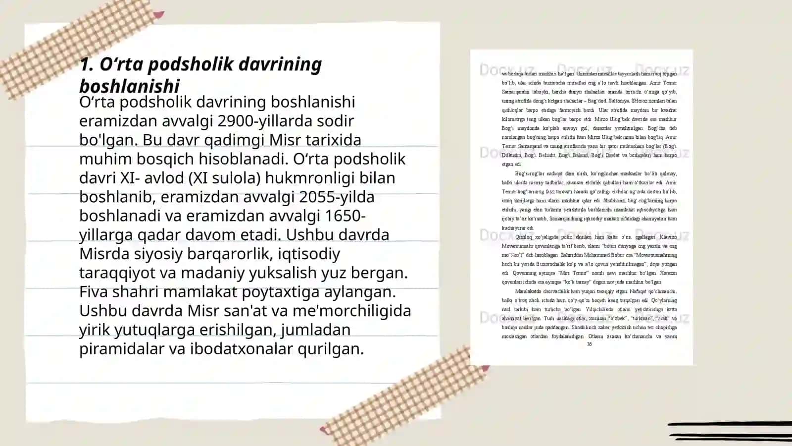 Oʻrta podsholik davrida misir davlatchiligining yuksalishi 3