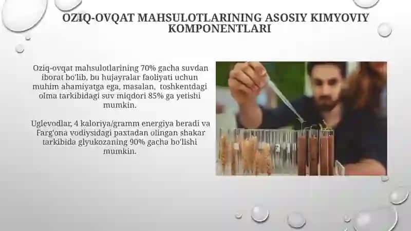 Oziq-ovqat mahsulotlarining asosiy kimyoviy komponentlari 3