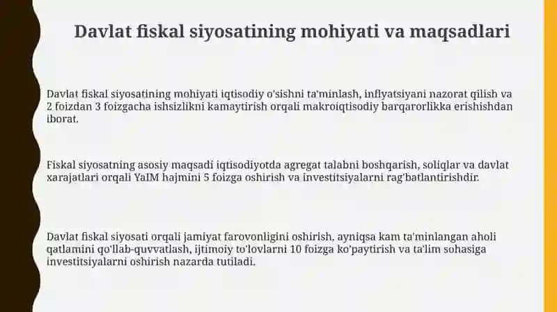 Davlat fiskal siyosati va iqtisodiyot 3