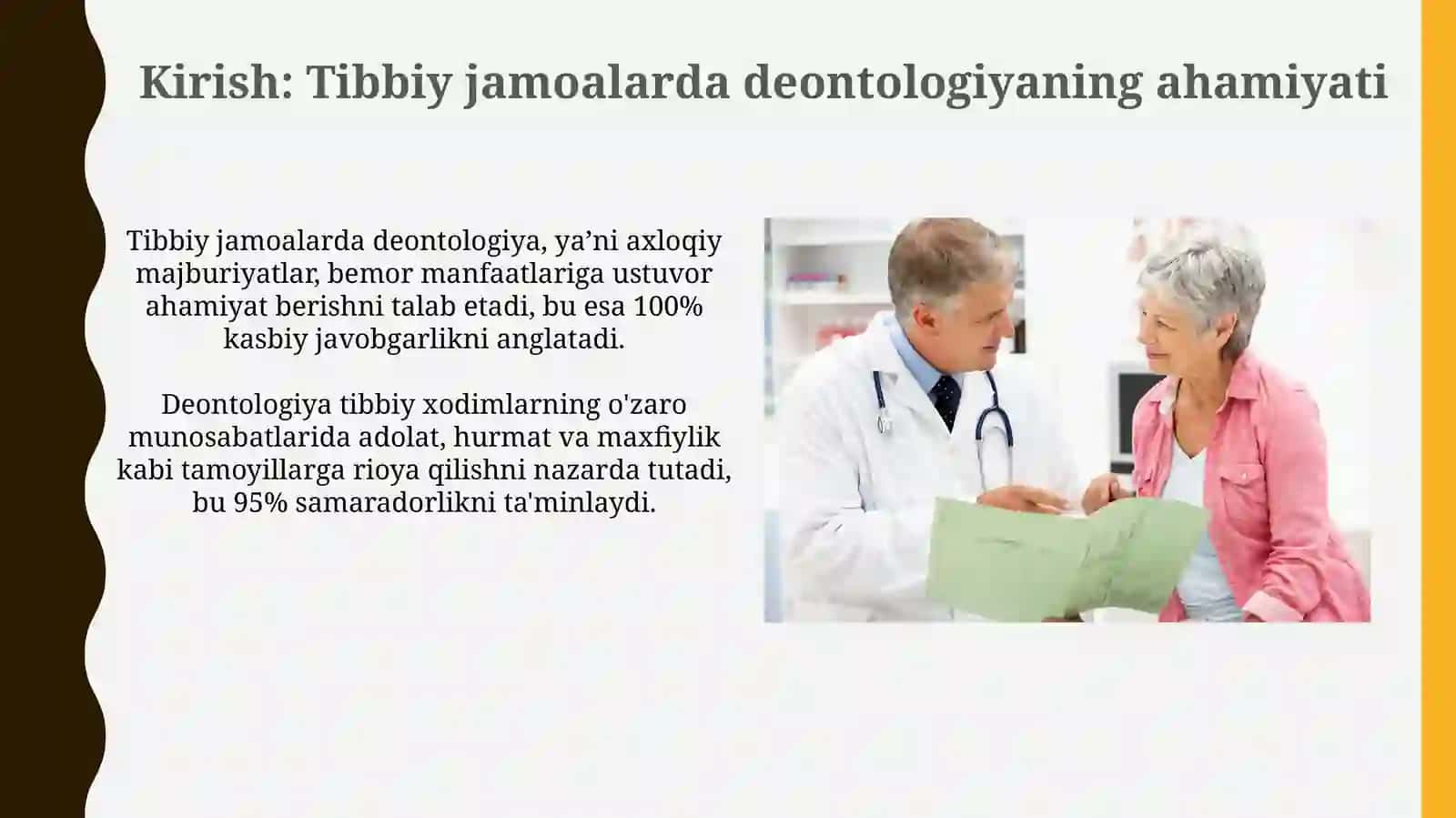 Tibbiy jamoalardagi munosabatlarning deontologik jihatlari 3