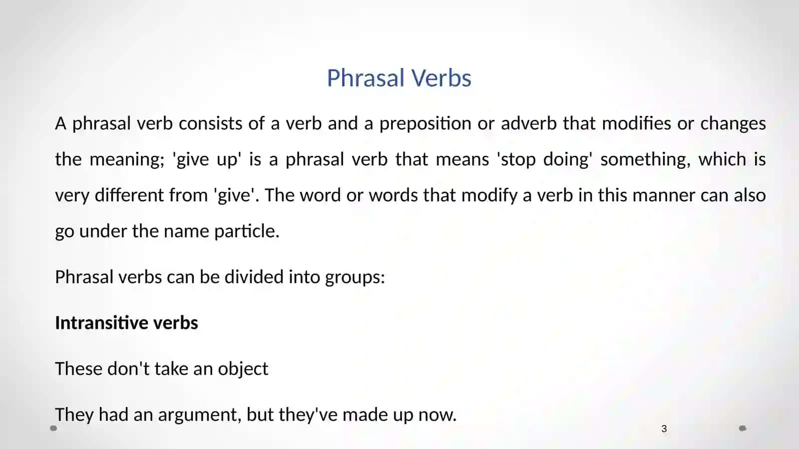 Phrasal Verbs 3