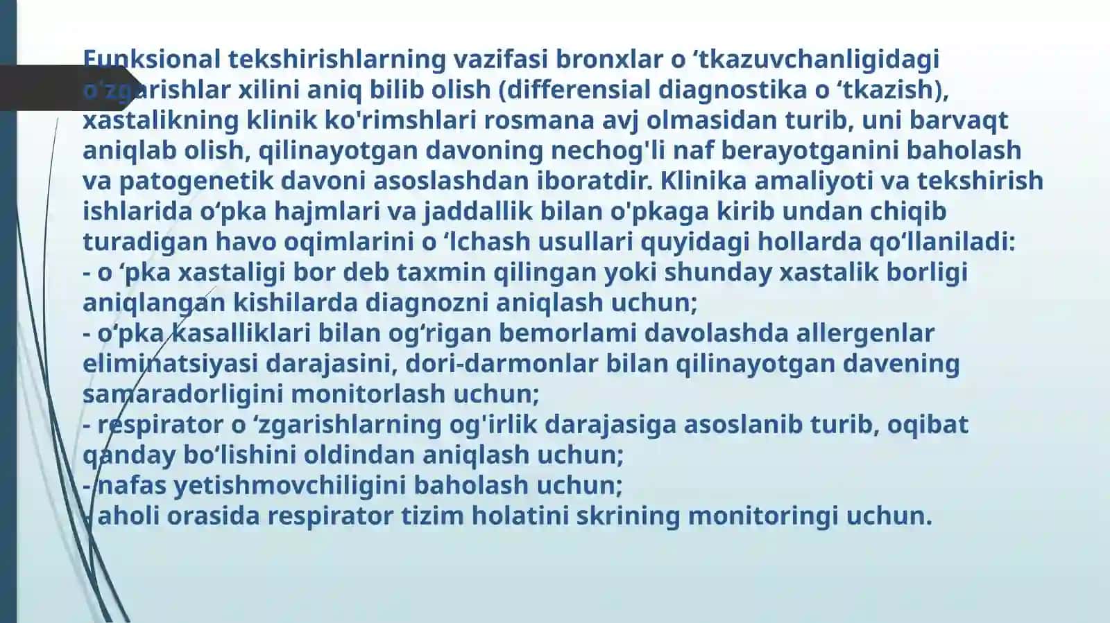 NAFAS OLISH SISTEMASI KASALLIKLARINI O’RGANISHNING ZAMONAVIY USULLLARI 3
