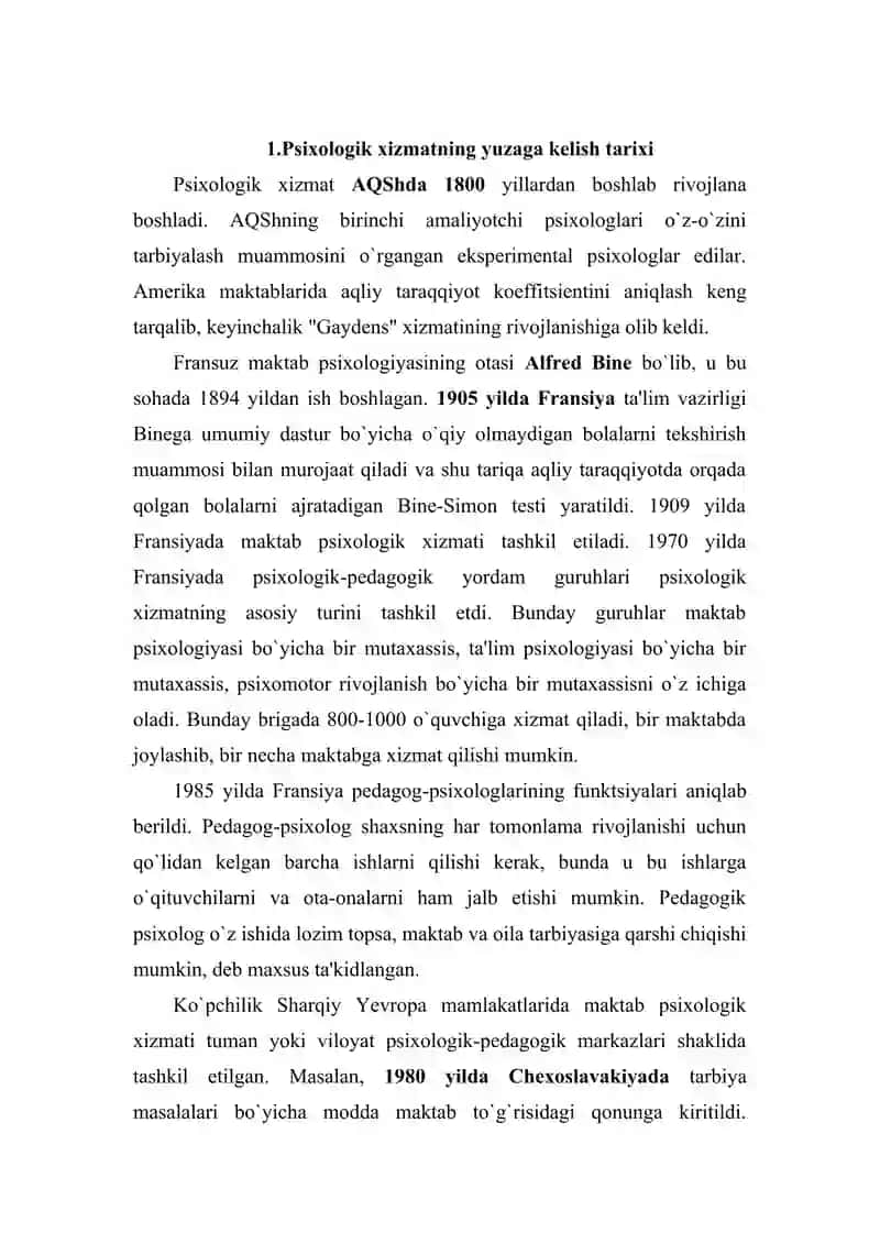 Psixologik xizmatda psixosotsial salomatlikning tutgan o’rni 3