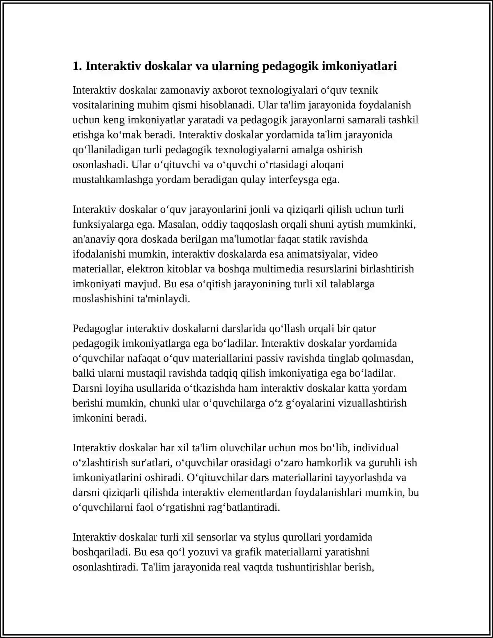 ZAMONAVIY AXBOROT TEXNOLOGIYALARI OʻQUV TEXNIK VOSITALARI 3