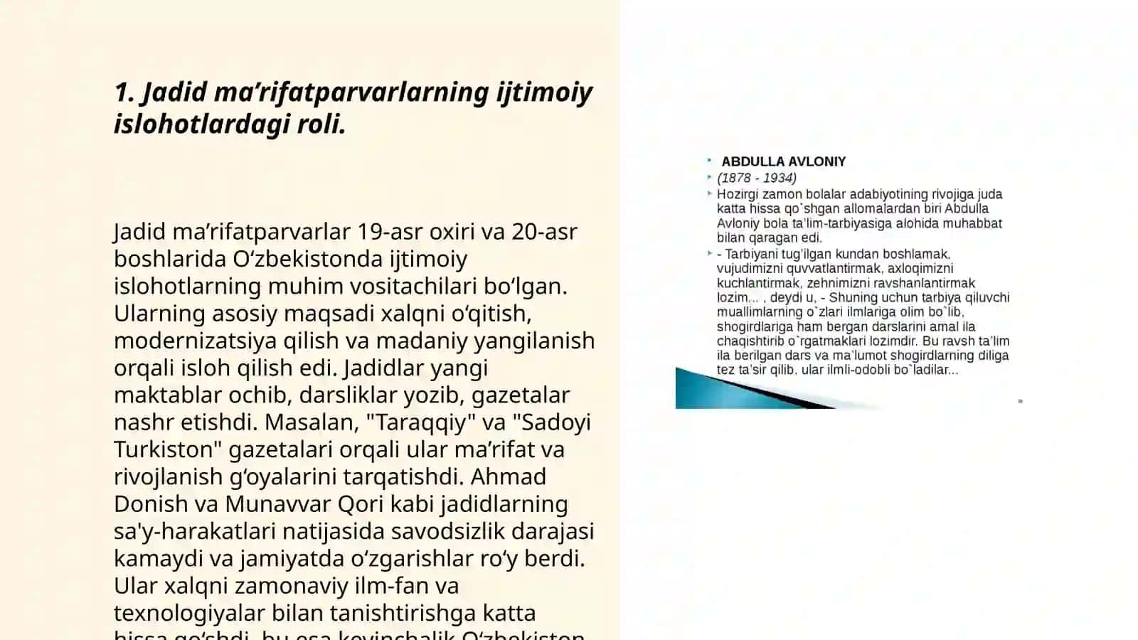 Jadid ma’rifatparvarlarning ijtimoiy islohotlardagi roli 3