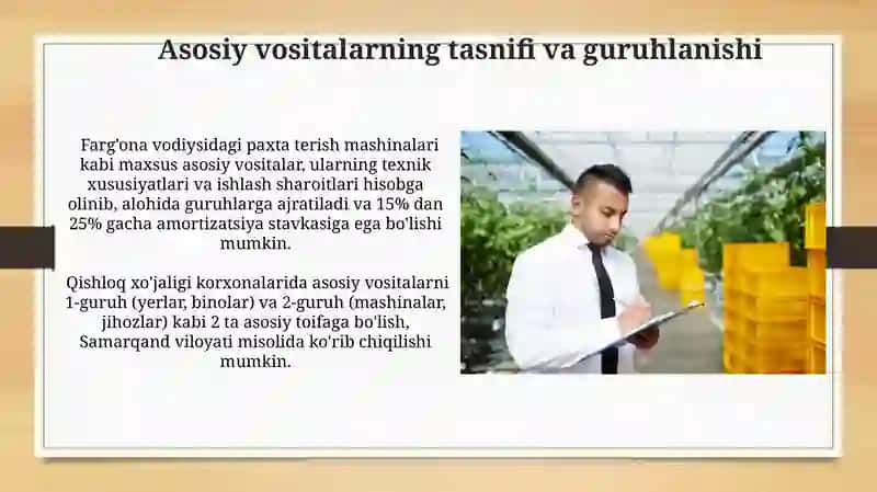 Qishloq xo'jaligi korxonalarida asosiy vositalarga eskirish hisobi 3