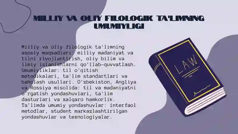 Milliy va oliy filologik ta'limning umumiyligi va xususiyatlari 3