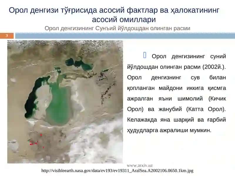 Орол денгизи тўғрисида асосий фактлар ва ҳалокатининг асосий омиллари 3
