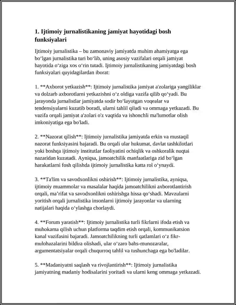 IJTIMOIY JURNALISTIKANING JAMIYAT HAYOTIDAGI OʻRNI 3