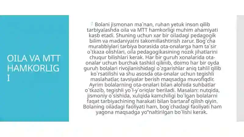 KO’P TARMOQLI MAKTABGACHA TA’LIM TASHKILOTLARI VA OILA BILAN HAMKORLIGINI TO’G’RI YO’LGA QO’YISH IJTIMOIY MUAMMO SIFATIDA 3