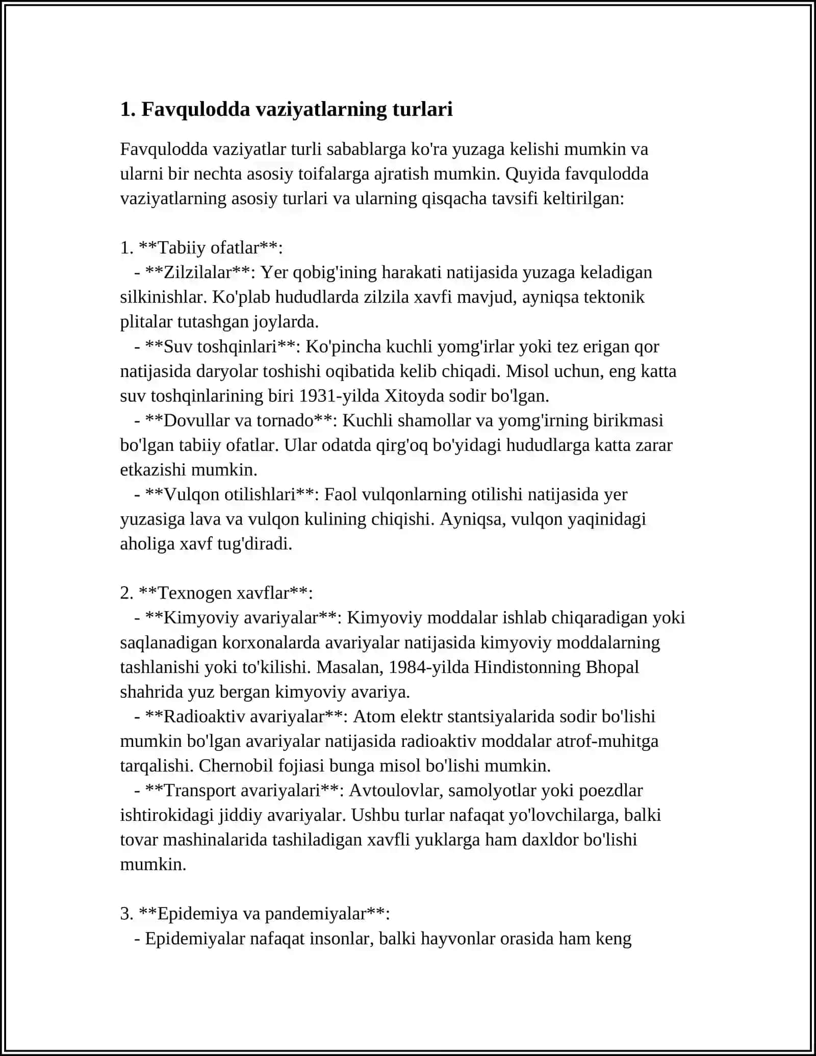 AHOLINI VA HUDUDLARNI TABIIY HAMDA TEXNOGEN XUSUSIYATLI FAVQULODDA VAZIYATLARDAN MUHOFAZA QILISH,FUQARO MUHOFAZASI,SHUNINGDEK KICHIK HAJMLI KEMALARDAN XAVFSIZ FOYDALANISH SOHASIDA DAVLAT NAZORATI 3
