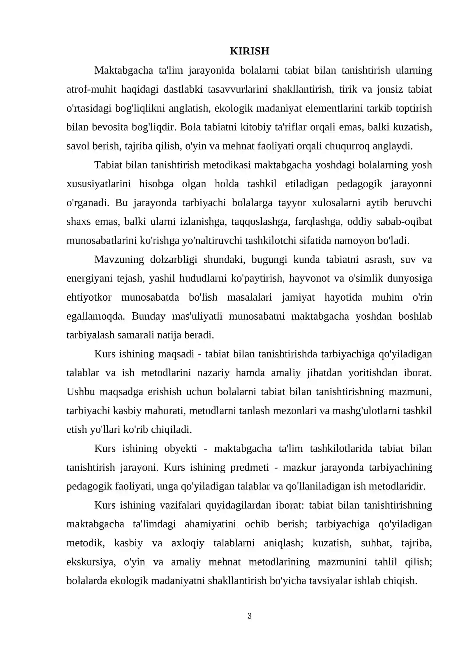 Tabiat bilan tanishtirishda tarbiyachiga qo‘yiladigan talablar va ish metodlari 3